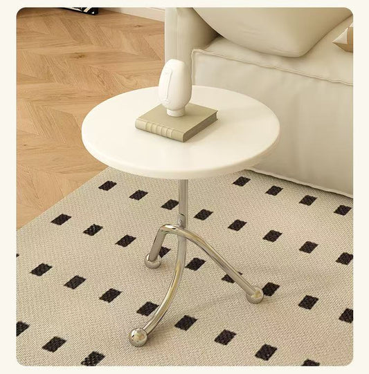 Retro Tripod Side Table | Solid Walnut Wood Round Top with Polished Chrome Legs | Sturdy Accent Table for Modern & Industrial Home Decor