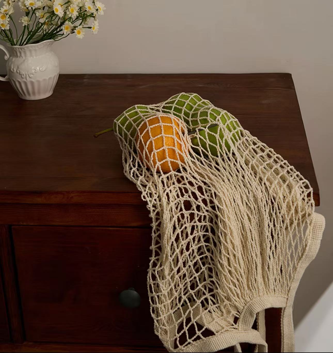 Pure cotton handmade woven net bag