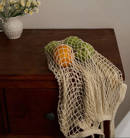Pure cotton handmade woven net bag
