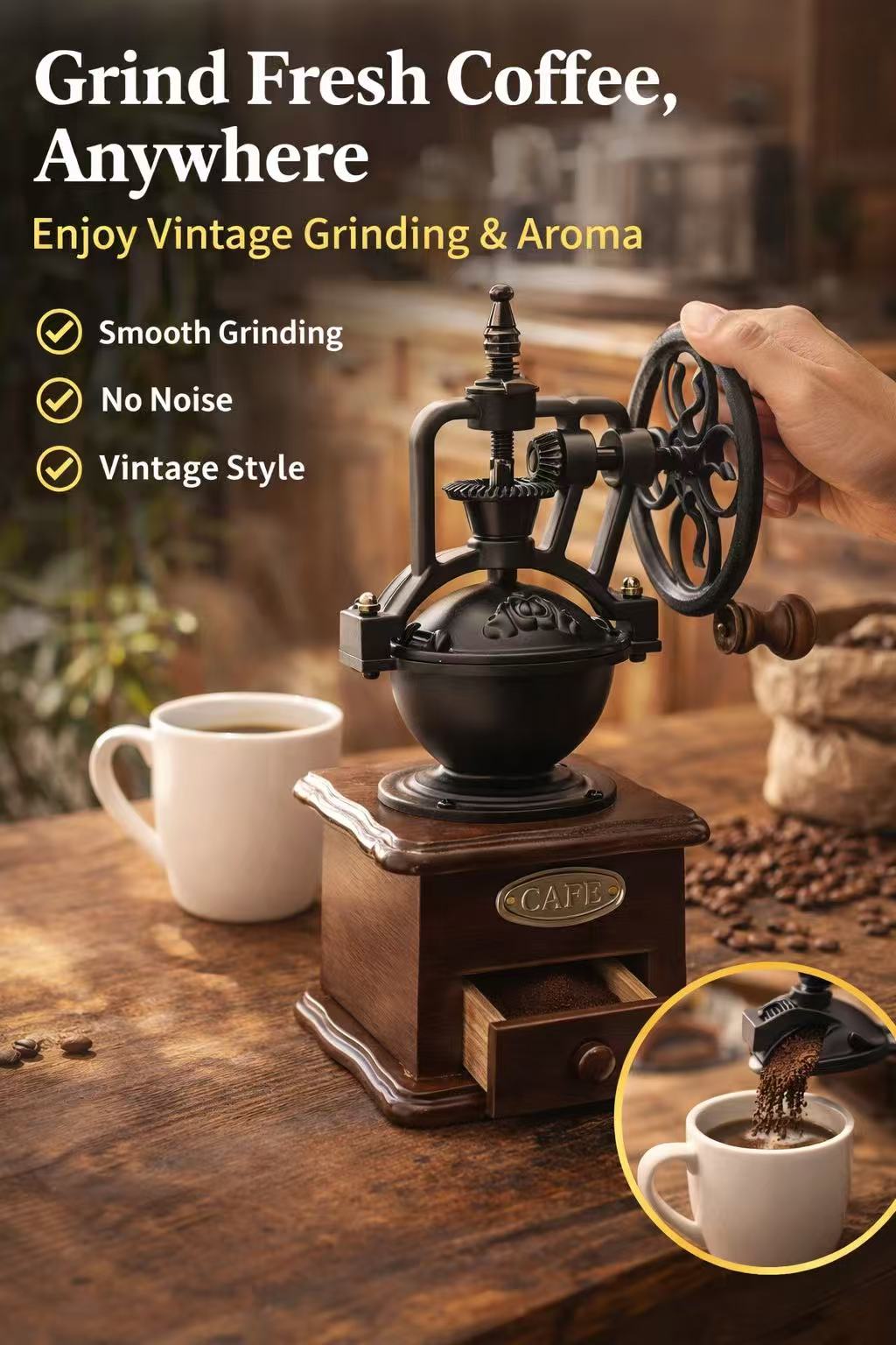 Retro Coffee Grinder – Fresh Coffee, Anytime, Anywhere