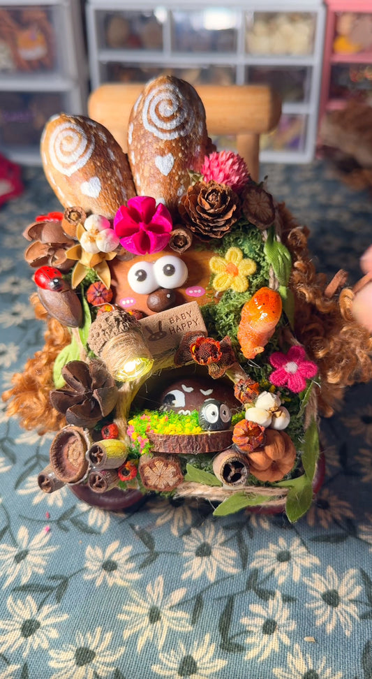 Hadmade DollUnique Handmade Entada Seed Art Doll - Lumi the Forest Hermit 