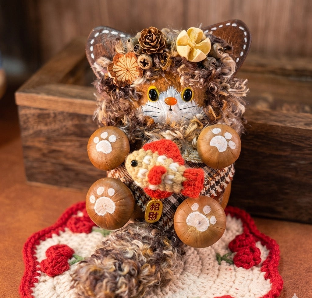 Hadmade DollUnique Handmade Entada Seed Art Doll - Koda the Luck-Bringer